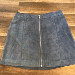 Suede mini skirt